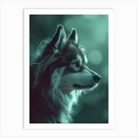 Husky.Generated AI. Wall Art Print Póster