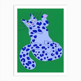 Blue Leopard 1 Art Print