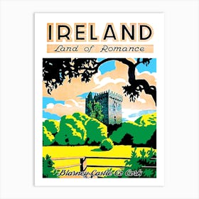 Cork Ireland Blarney Castle, Vintage Poster Art Print