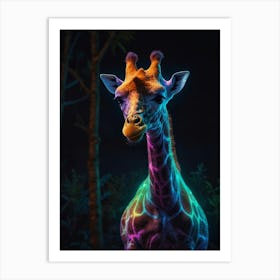 Neon Giraffe 1 Art Print