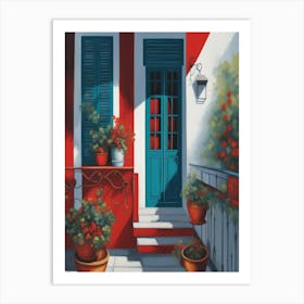 Greece Door Art Print