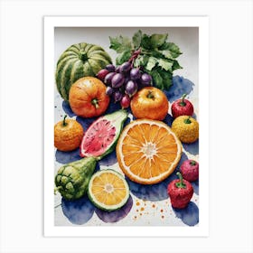 Fruits And Vegetables Art Print