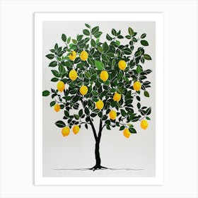 Lemon Tree Pixel Illustration 1 Art Print