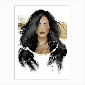 Black Haired Woman Art Print