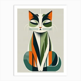 Cat Meditating Art Print