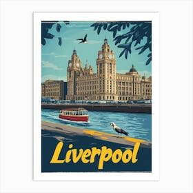 Aihrgdesign A Vintage Travel Poster Of Liverpool Featuring Th 670aaf51 4c43 429e 97ee E019a3ab3ad2 1 Art Print