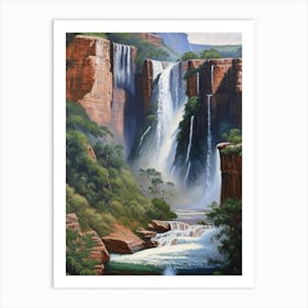 Blyde River Canyon Waterfalls, South Africa Peaceful Oil Art  Art Print