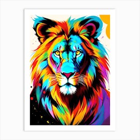 Colorful Lion Painting 3 Art Print