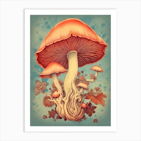 Vinatge Storybook Mushroom 2 Art Print