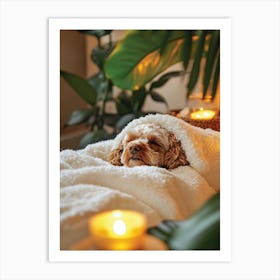 Cavapoo At The Spa Art Print