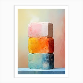 Three Blocks Of Soap, Stones Art Art Print