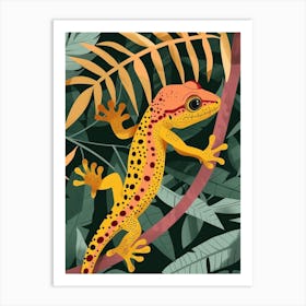 Lizard Modern Gecko Illustration 6 Art Print