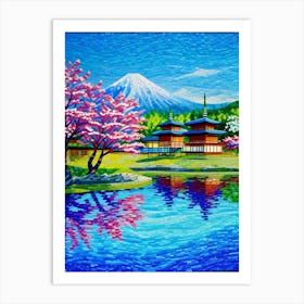 Japanese Cherry Blossoms Cherry Blossoms Mount Fuji Japan 1 Art Print