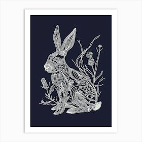 Harlequin Rabbit Minimalist Illustration 2 Art Print