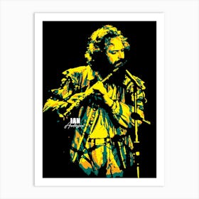 Ian Anderson British Rock Musician Legend in Pop Art Illustration 2 Art Print