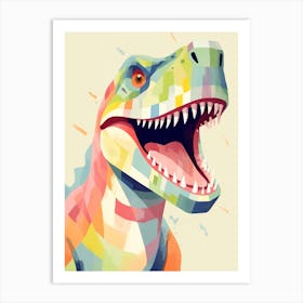 Colourful Dinosaur Tarbosaurus 1 Art Print