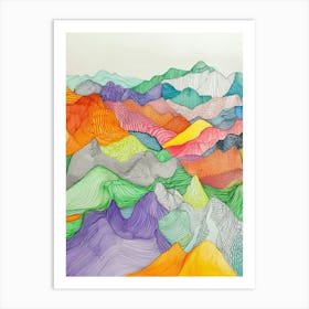 Colorful Mountain Landscape 2 Art Print