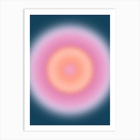 Magical Night 01 Gradient Aura Dark Blue And Pink Art Print