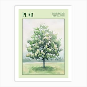 Pear Tree Atmospheric Watercolour Painting 4 Poster Art Print