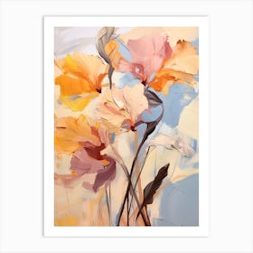 Fall Flower Painting Iris 1 Art Print