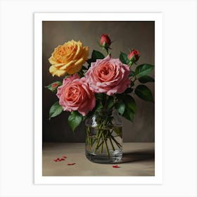 Roses In A Vase 4 Art Print