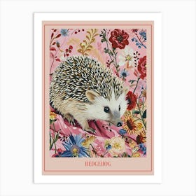 Floral Animal Painting Hedgehog 8 Poster Art Print