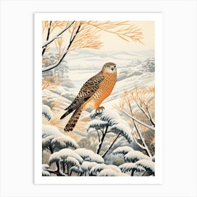 Winter Bird Painting Harrier 3 Art Print