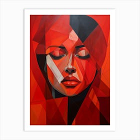 Abstract Geometric Lady Portrait 7 Art Print