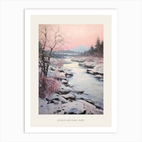 Dreamy Winter National Park Poster  Acadia National Park United States 1 Art Print