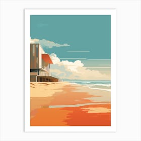 Art Holkham Bay Beach Norfolk Mediterranean Style Illustration 1 Art Print