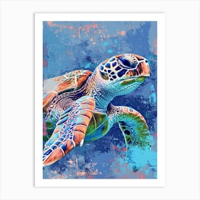 Sea Turtle Exploring The Ocean Painting 4 Art Print