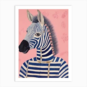 Playful Illustration Of Zebra For Kids Room 3 Art Print