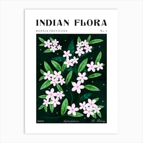 Indian Florals Kopsia Fruticosa Art Print