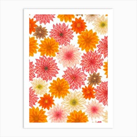 Dahlia Imperialis Floral Print Warm Tones 1 Flower Art Print