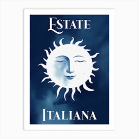 Estate Italiana Navy Sun 2 Art Print
