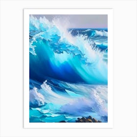 Crashing Waves Landscapes Waterscape Marble Acrylic Painting 2 Art Print