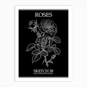 Roses Sketch 38 Poster Inverted Art Print