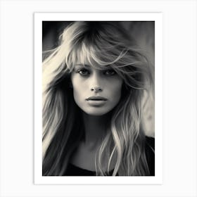 Black And White Photograph Of Brigitte Bardot 3 Art Print