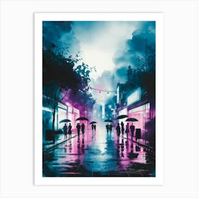 Rainy Night In The City Art Print