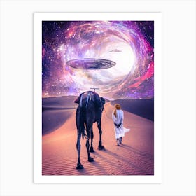 Flying Saucers In The Desert 1 Art Print