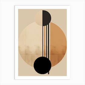 Beige Harmony: Geometric Bauhaus Art Print