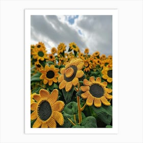 Sunflower Knitted In Crochet 2 Art Print