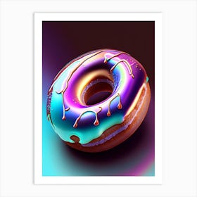 Nutella Filled Donut Holographic 1 Art Print