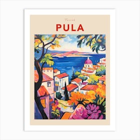 Pula Croatia 4 Fauvist Travel Poster Art Print