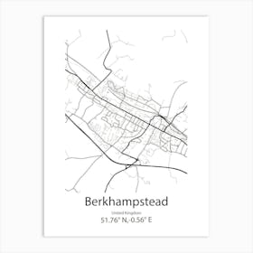 Berkhampstead,United Kingdom Minimalist Map Poster