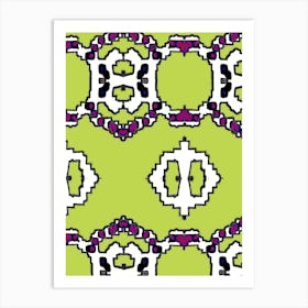 Green And Purple Pattern Art Print