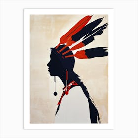 Choctaw Chiaroscuro; A Minimalist Study ! Native American Art Art Print