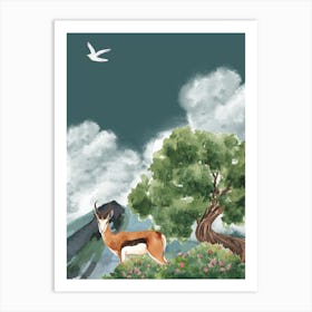 Deer In The Forest waterclor Art Print