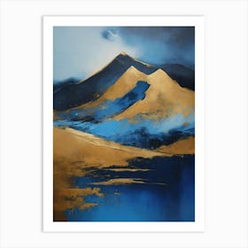 Blue And Gold Mountains Art Print