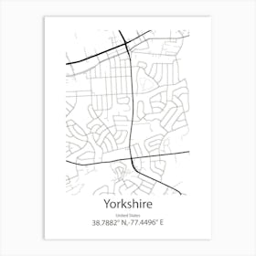 Yorkshire,United States Minimalist Map Art Print